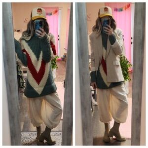 Vintage Handmade OOAK Tunic Thick Knit Sweater